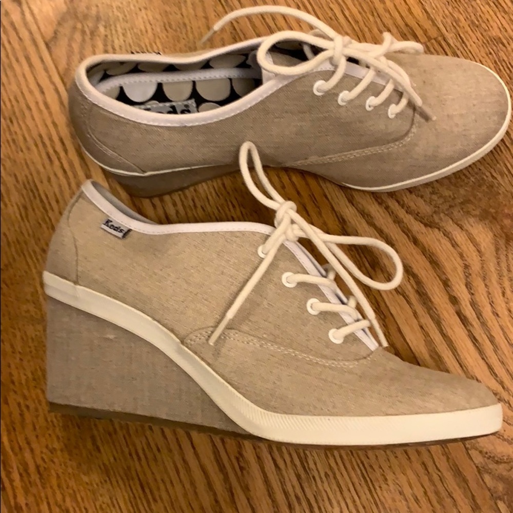 Keds tan wedges